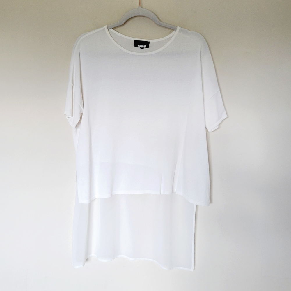 White Women’s Layered Short-Sleeve Blouse